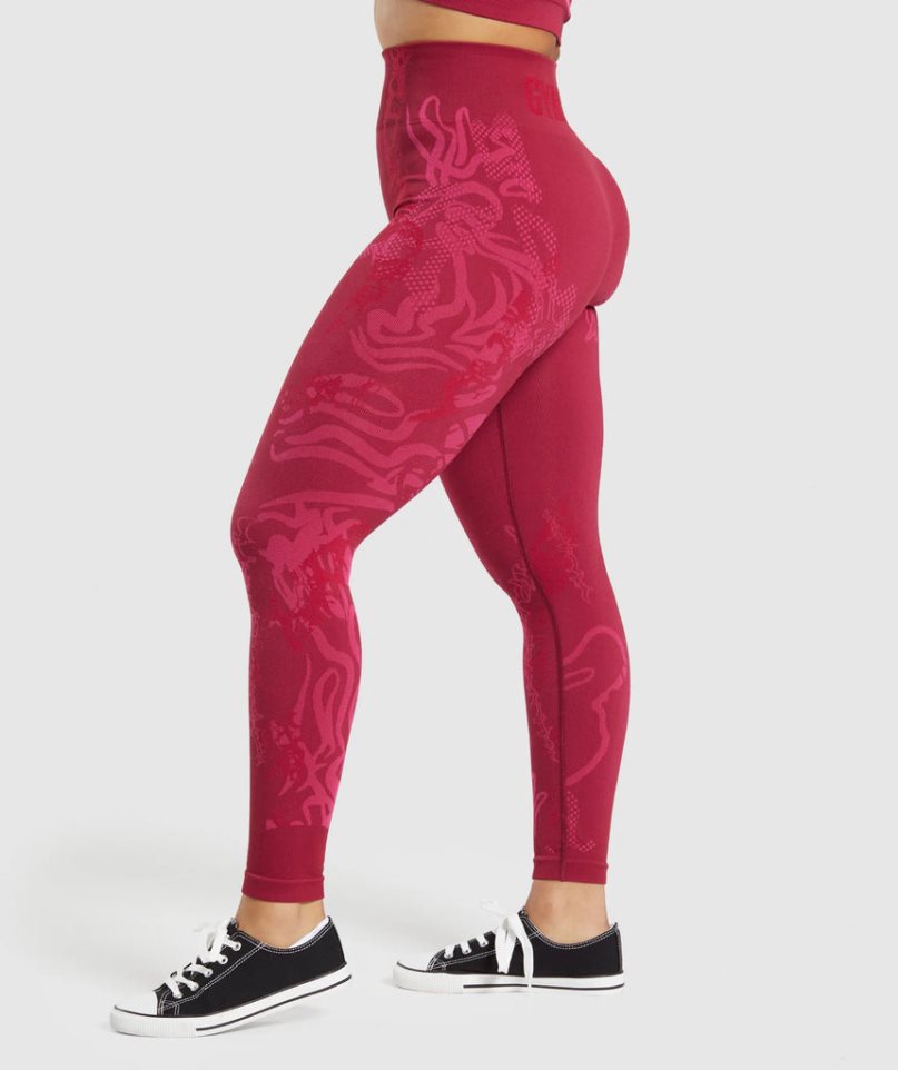 Women's Gymshark Wtflex Seamless Leggings Fuchsia | NZ 9HUWBJ